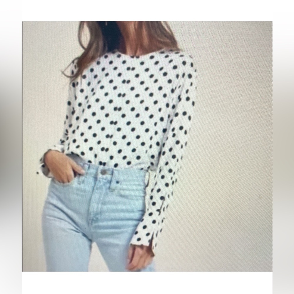 Something Navy Black and White Polka Dot Button Down Shirt